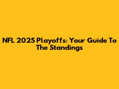 NFL 2025 Playoffs: Your Guide To The Standings
