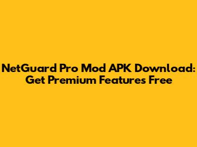 NetGuard Pro Mod APK Download: Get Premium Features Free