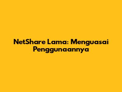 NetShare Lama: Menguasai Penggunaannya