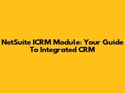 NetSuite ICRM Module: Your Guide To Integrated CRM