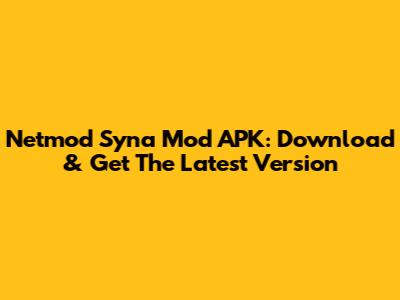 Netmod Syna Mod APK: Download & Get The Latest Version