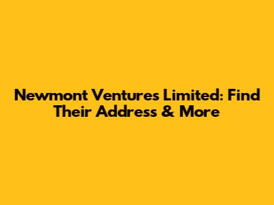 Newmont Ventures Limited: Find Their Address & More
