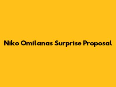 Niko Omilana's Surprise Proposal