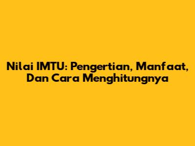 Nilai IMTU: Pengertian, Manfaat, Dan Cara Menghitungnya