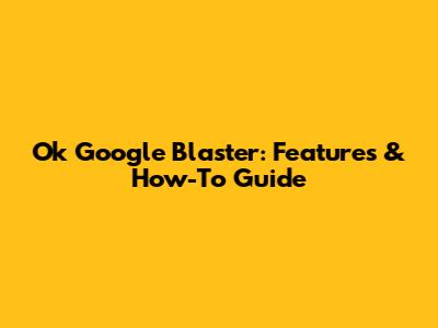 Ok Google Blaster: Features & How-To Guide