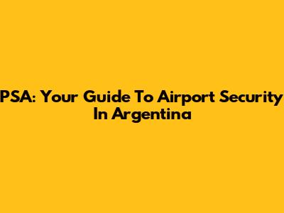 PSA: Your Guide To Airport Security In Argentina