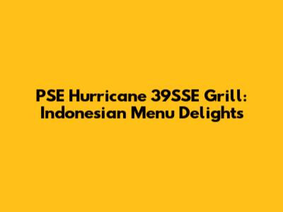 PSE Hurricane 39SSE Grill: Indonesian Menu Delights