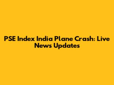 PSE Index India Plane Crash: Live News Updates