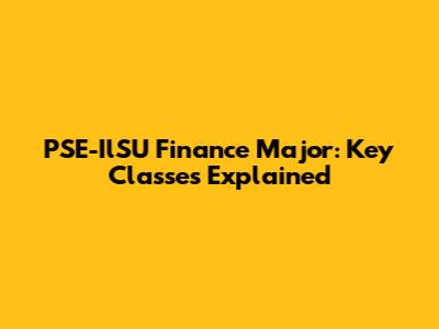 PSE-IlSU Finance Major: Key Classes Explained