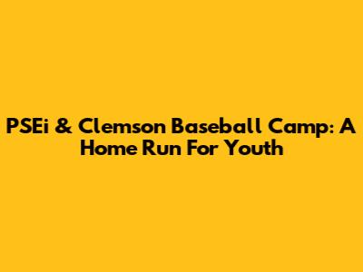 PSEi & Clemson Baseball Camp: A Home Run For Youth