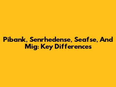 Pibank, Senrhedense, Seafse, And Mig: Key Differences