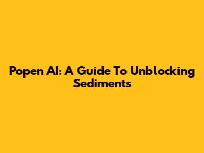 Popen AI: A Guide To Unblocking Sediments
