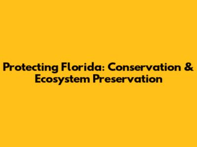 Protecting Florida: Conservation & Ecosystem Preservation