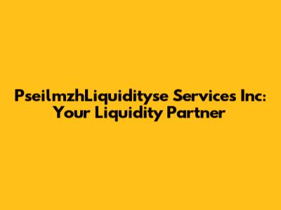 PseilmzhLiquidityse Services Inc: Your Liquidity Partner