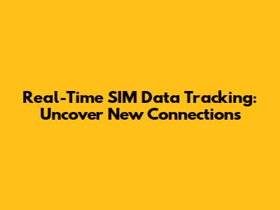 Real-Time SIM Data Tracking: Uncover New Connections