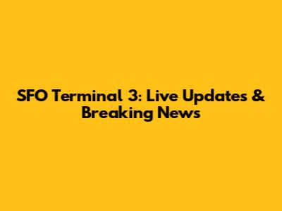 SFO Terminal 3: Live Updates & Breaking News