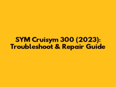 SYM Cruisym 300 (2023): Troubleshoot & Repair Guide