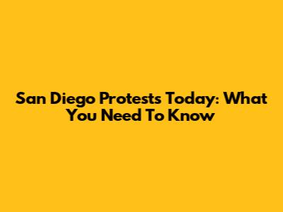 San Diego Protests Today: What You Need To Know