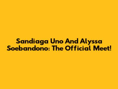 Sandiaga Uno And Alyssa Soebandono: The Official Meet!