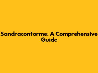 Sandraconforme: A Comprehensive Guide