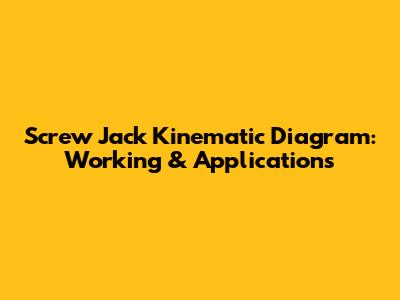 Screw Jack Kinematic Diagram: Working & Applications