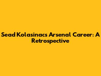 Sead Kolasinac's Arsenal Career: A Retrospective