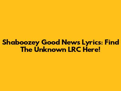 Shaboozey Good News Lyrics: Find The Unknown LRC Here!