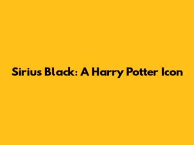 Sirius Black: A Harry Potter Icon