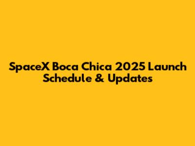 SpaceX Boca Chica 2025 Launch Schedule & Updates