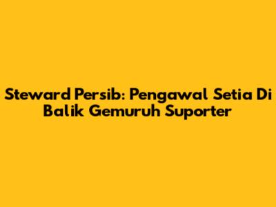 Steward Persib: Pengawal Setia Di Balik Gemuruh Suporter