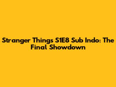 Stranger Things S1E8 Sub Indo: The Final Showdown