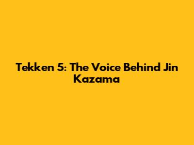 Tekken 5: The Voice Behind Jin Kazama
