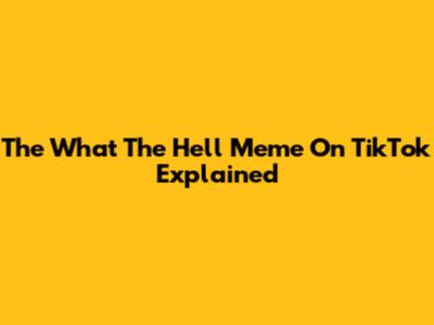 The "What The Hell" Meme On TikTok Explained