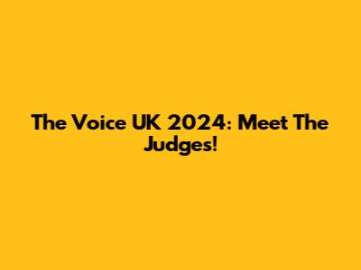 The Voice UK 2024: Meet The Judges!