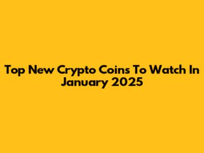 Top New Crypto Coins To Watch In January 2025