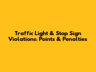 Traffic Light & Stop Sign Violations: Points & Penalties