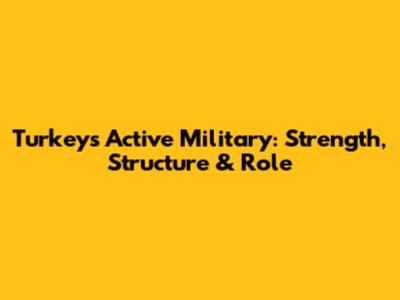 Turkey's Active Military: Strength, Structure & Role