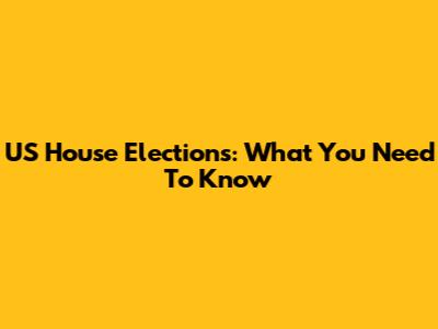 US House Elections: What You Need To Know