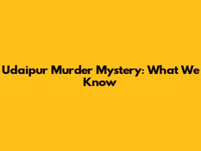 Udaipur Murder Mystery: What We Know