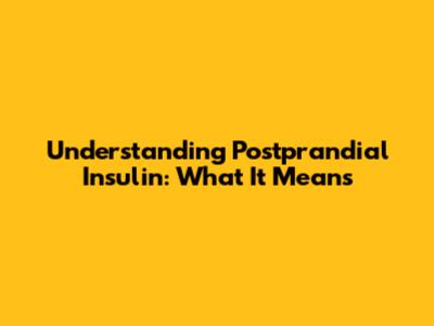 Understanding Postprandial Insulin: What It Means