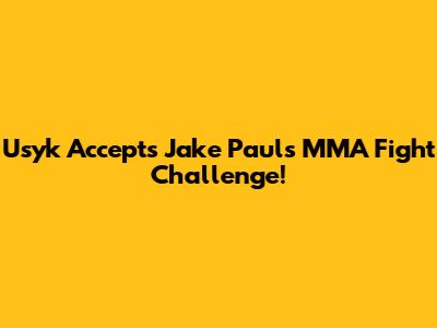 Usyk Accepts Jake Paul's MMA Fight Challenge!