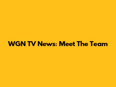 WGN TV News: Meet The Team