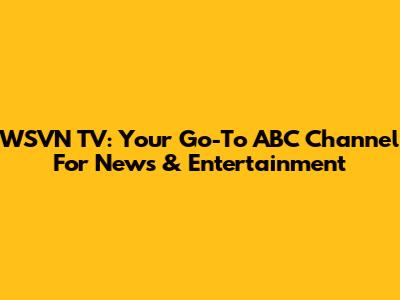 WSVN TV: Your Go-To ABC Channel For News & Entertainment