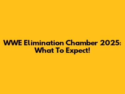 WWE Elimination Chamber 2025: What To Expect!