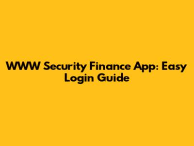 WWW Security Finance App: Easy Login Guide