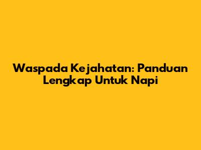 Waspada Kejahatan: Panduan Lengkap Untuk Napi