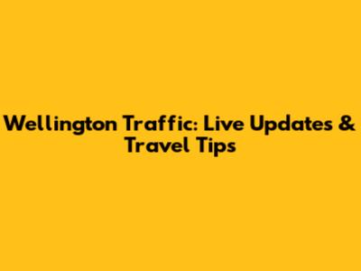 Wellington Traffic: Live Updates & Travel Tips