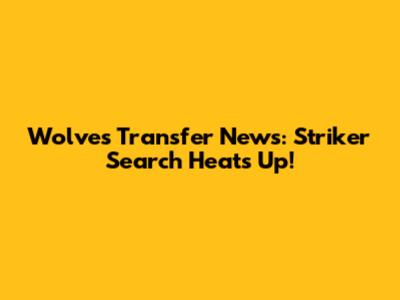 Wolves Transfer News: Striker Search Heats Up!