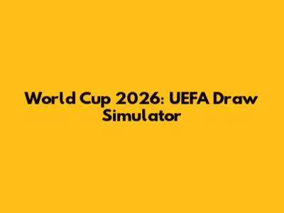 World Cup 2026: UEFA Draw Simulator