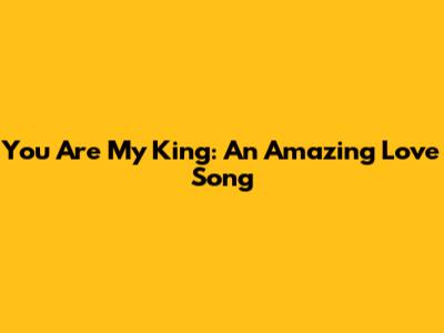 You Are My King: An Amazing Love Song